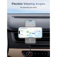 UGREEN 25W MagFlow Wireless Car Charger, MagSafe Qi2 Certified Fast Charging Cradle Mount Secure Hol
