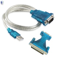 YY USB 2.0 to RS232 Com Port 9 Pin Serial DB25 DB9 Adapter Cable Converter @MY