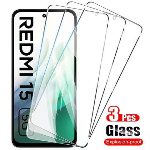 3PCS Screen Protector For Xiaomi Redmi 15 5G Tempered Glass Redmi 14C 15C 13 13C 12C 12 Turbo 3 A1 A