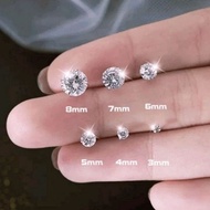 Diamond Stud Earrings, Men's Earrings and Stainless SteelWanita