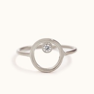 Eclipse Ring - Round Eclipse Ring with Swarovski Zirconia - LOULOUROSE