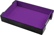 SIQUK Magnetic Folding Dice Tray Rectangle Dice Rolling Tray PU Leather Dice Trays Foldable Dice Hol