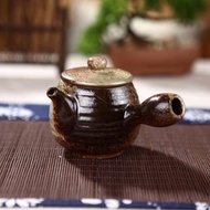 手工日式粗陶茶壺單壺功夫茶具側把家用辦公室泡茶器仿古柴燒茶具