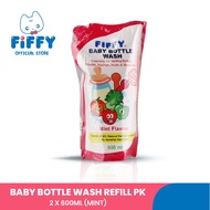 Fiffy Bottle Wash Mint Flavor Refill Pack600ml X 2cleanser Wash Baby Bottle New Born Perisa Puhayu