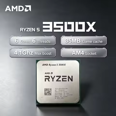 NEW AMD Ryzen 5 3500X Socket AM4 3.6GHz 6-Core 6-Thread R5 3500X L3=32M Processor DDR4 Without Coole