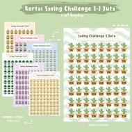 Saving Challenge Paper 1-7 Million 1 Complete Set A5 A6 Size