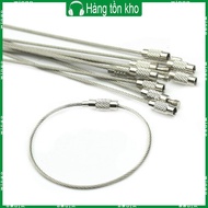 WIN 10Pcs Screw Locking Stainless Steel Wire Keychain for Key Ring Cable Outdoor Hik