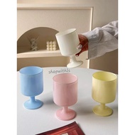 PASTEL GOBLET CUP 200 ML/ Glass Cup Goblet/Cute Glass/Motif Glass Korean Style Goblet Glass/Home Caf