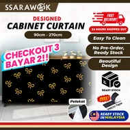 SSARAWOK 🔥Lowest Price🔥 Cabinet Curtain Designed Tirai Kabinet Bercorak Kitchen Curtain Langsir Dapu