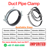 Duct Pipe Clamp with Rubber & Combi Nut | Heavy-Duty HVAC Hose Clamp for Ventilation & Piping