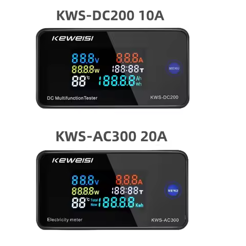 KWS-AC300 DC200 DC 0-200V Voltmeter Ammeter Power Energy Meter AC 50-300V Wattmeter Electricity Mete