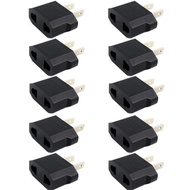 FA 10 Pieces Black US AU EU Plug Adapter to 2pin US Plug Outlet Converter