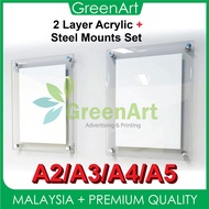 A3/A4/A5 Casting Acrylic Poster frame Acrylic Sandwich Acrylic frame with laser cut Crystal Clear Di