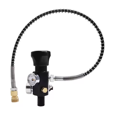 TUXING 4500Psi 300Bar Fill Station Charging Valve Dual Gauge Up to 4500psi with 24" Inch High Pressu