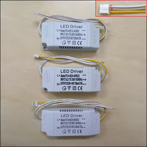 LED Driver 240mA 12-24W/24-40W/36-50W SMD PCB light Ceiling Power Supply 3 color 3Pin lighting Trans