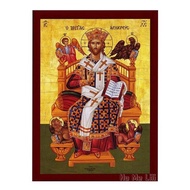 Pop Jesus Christ The Great High Priest Greek Orthodox Icon Byzantine Art Wall Hanging Religious Deco