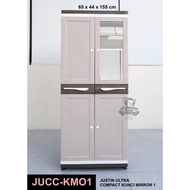 CLUB PLASTIC WARDROBE 4-LAYER GLASS CLOTHES WARDROBE MINIMALIST AESTHETIC LOCK CHEAP EASY TO ASSEMBL