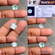 Aquamarine Beryl Aquamarine Beryl Stone Hexagon Shape CT 5.55 Dim 12.27x12.88x687mm