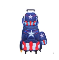 Children School Rolling Backpack 3 Pcs Students Kids Wheeled Backpack For Boys School Trolley Bag With Wheels School Backpack