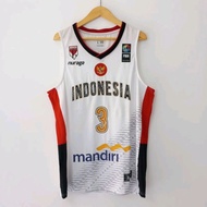 PUTIH Indonesian NATIONAL TEAM BASKET JERSEY FIBA ASIA CUP ORIGINAL AUTHENTIC 3 BRANDON JAWATO - WHI