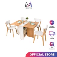 Miss3 Space Saver Dining Table 120cm - Storage with Wheels/without storage - Free Delivery and Installation
