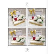 gubahan frame mas kahwin c/w bekas cincin(creamgold)