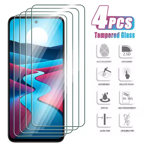 4PCS Tempered Glass for Xiaomi Redmi 8 9 10 12 13 4G 5G 13R 12c 10c 10x 9c 9A 8A Screen Protector fo