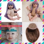 [Hair only Doll NOT included] Heat Resistant Silk Hair Accessory 34 cm long for Reborn Doll 55 cm (2