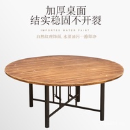 Solid Wood Farmhouse Fun Round Rice 81 Banquet Banquet Manufacturer Hotel Dining Table Turntable Thi