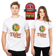 T Shirt For Men Women [[BEER LOVERS]] XS-2XL **Embossed Thick Print** Tiger Beer 2 Side Logo Black A