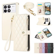 For Xiaomi Poco F6 Pro/Poco X6 Pro ケース 手帳型 Redmi K70/K70E ケース ポコ F6 Pro ショルダー ひし形柄 Poco F6 Pro カバー 人