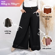 Plus Size (M-XL) Ironless Mose Crepe Botcut Palazo Muslimah Pants (3210)