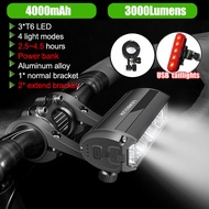 NEWBOLER Bike Light 6000 Lumens Rechargeable 8000mAh Bicycle Light IPX6 Waterproof Front Flash Light