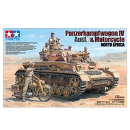Tamiya #25208 - 1/35 German Tank Panzerkampfwagen IV Ausf.F & Motorcycle Set (North Africa)