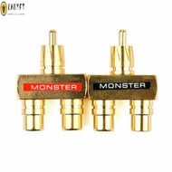 Y Splitter Adapter RCA Universal 1 Male To 2 Female Accessory Audio Copper