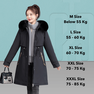 Hitchie -15Deg Women Long Thick Hoodie Winter Down Jacket Woman Fleece Baju Sejuk Tebal Parka Korean