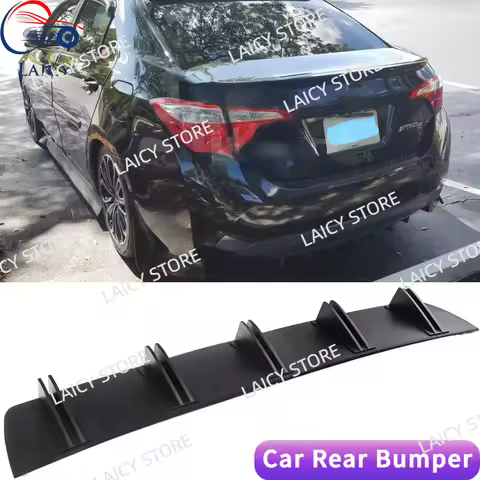 LAICY For T0yota Corolla Car Rear Diffuser Shark Fins Bumper Splitter Chin Spoiler Lip Black Shunt R