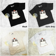 HIJAU MERAH KATUN [MMW] Children's T-shirts, Girls' Cotton Suits, CAT Tomato Screen Printing, Cute C