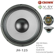 Original 2024 Crown JH-125 500W 8 Ohms 12 Inches Jack Hammer Series Professional Instrumental Speake