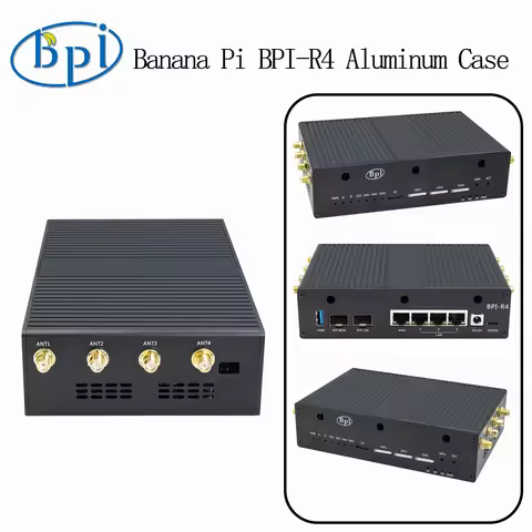 Banana Pi BPI-R4 Aluminum Case Enclosure Cooling Heat Dissipation Protective Housing for BPI-R4 Rout