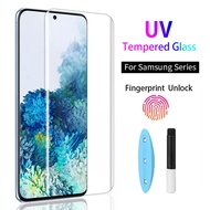 Full Coverage UV Tempered Glass Screen Protector for Samsung Galaxy Note 20 10 9 8 S22 S21 S20 S10 S9 S8 Plus Ultra Fully Support Fingerprint