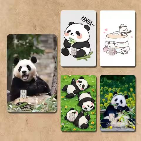 Animal Panda Fubao Card Stickers Credit Visa Debit Bank Charge Card Bus Metro Waterproof Sticker Dec