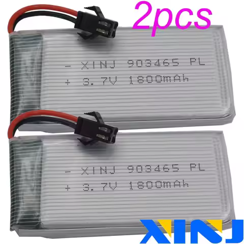 2pcs 3.7V 1800mAh 6.66Wh 25C Rechargeable Li Lithium Polymer Battery 903465 LiPo SM Plug For Model V