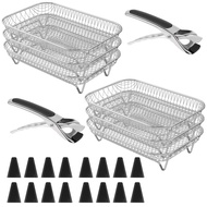 6Pcs Air Fryer Dehydrator Rack for AF300UK Stainless Steel Rectangle Air Fryer Basket SHOPSBC4809