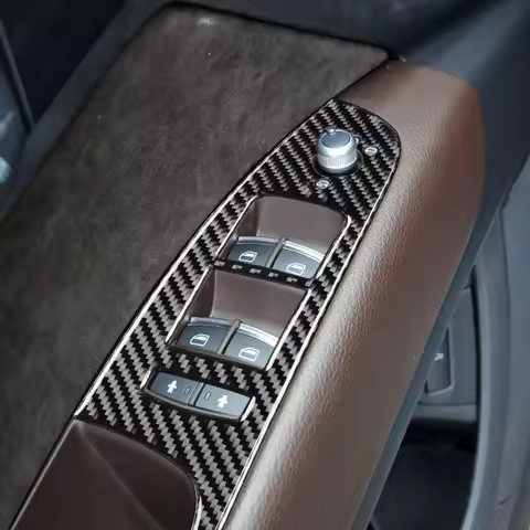 For Audi Q7 4L 08-15 Car Window Control Panel Cover Lift Button Trim Sticker Frame Interior Decorati