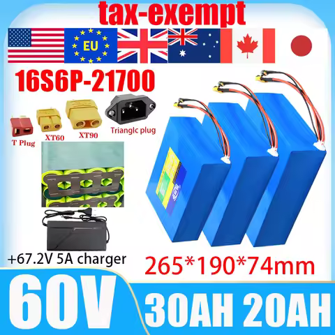 New 60V 30Ah 20Ah 10Ah 0-2500W 21700 16S6P lithium-ion battery pack high-power electric tool with bu
