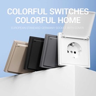 European Standard wall socket European Standard German socket with Cover Anti-dust Waterproof 16A Fl