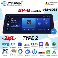DYNAVIN DP8 / DP8 SERIES 8CORE QLED 12.3"SCREEN ANDROID PLAYER 4G SIM / 360 CAM / DSP / CARPLAY