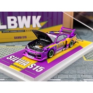 Ready Stock TM 1: 64 Nissan Nissan S15 LBWK Lightning Alloy Car Model Time Micro