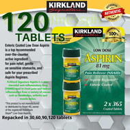 120 Softgels- Kirkland Signature Low Dose Aspirin 81mg AUTHENTIC